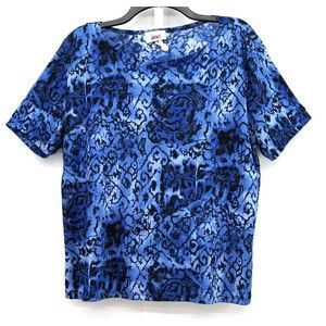 Janana's Shirt Womens 1X Blue Short Sleeve Blouse